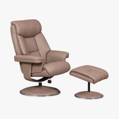 Furniture Village Bruges Faux Leather Swivel Recliner Chair and Footstool
