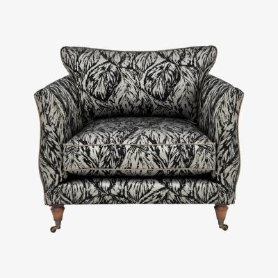 Furniture Village Boutique Chatterley Chair - Canopy Ebony with Walnut Castors
