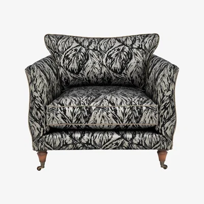 Furniture Village Boutique Chatterley Chair - Canopy Ebony with Walnut Castors
