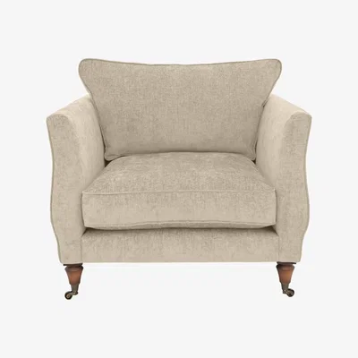 Furniture Village Boutique Chatterley Chair - Bolero Eggshell with Walnut Castors
