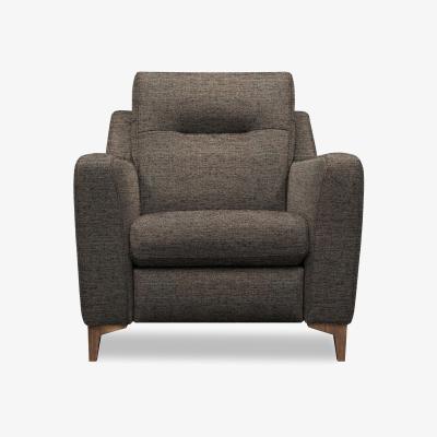 Furniture Village G Plan - Arlo Fabric Chair - Yarn Slate with Walnut Feet