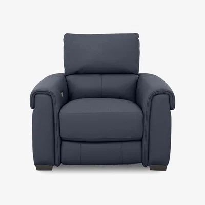 Furniture Village Nixon NC Leather Chair with Power Recliner - NC Ocean Blue