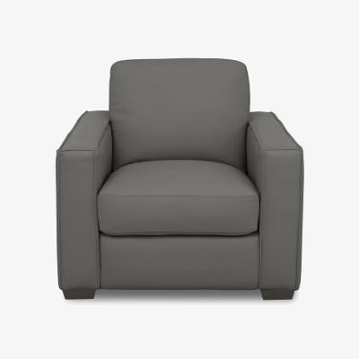 Furniture Village Parma Leather Armchair - Charcoal Grey