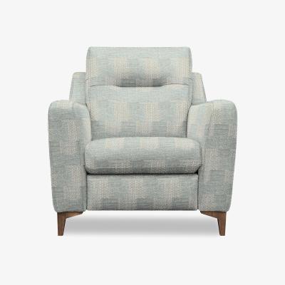 Furniture Village G Plan - Arlo Fabric Chair - Faro Sky with Walnut Feet