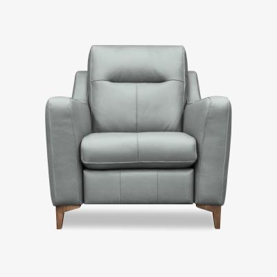 Furniture Village G Plan - Arlo Leather Power Recliner Chair - Cambridge Grey with Walnut Feet