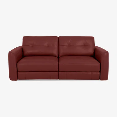 Furniture Village World of Leather - Drift 2.5 Seater Leather Power Glider Sofa - BV Deep Red - Sofas and Armchairs - In Time for Christmas