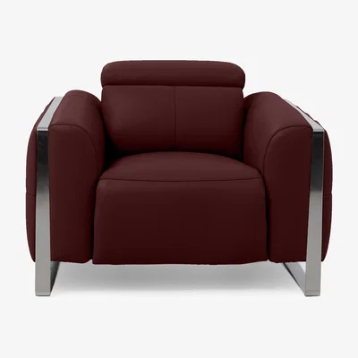 Furniture Village Gisella Leather Chair - Ruby