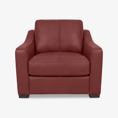 Furniture Village World of Leather - Nap Leather Snuggler Chair - Deep Red - Sofas and Armchairs - In Time for Christmas