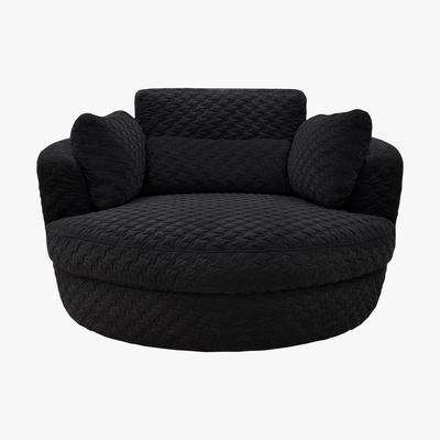 Furniture Village Ronda Fabric Swivel Armchair - Black - By Furniture Village