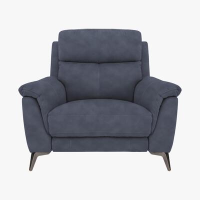 Furniture Village Contempo Fabric Power Recliner Armchair - Blue