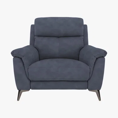 Furniture Village Contempo Fabric Power Recliner Armchair - Blue
