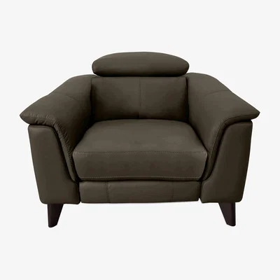 Furniture Village Wade Leather Chair - Olive