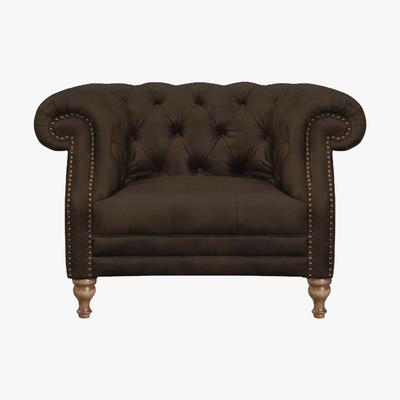 Furniture Village Alexander and James - New England Yale Leather Armchair - Brown