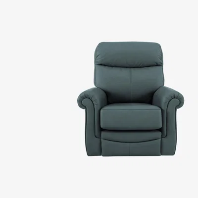 Furniture Village G Plan - Avon Leather Recliner Armchair - Cambridge Petrol Blue