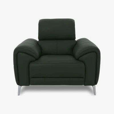 Furniture Village Vino Leather Chair with Power Recliner - Oslo Pine