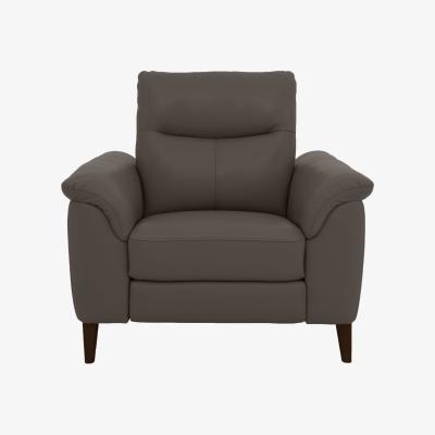Furniture Village Morgan NC Leather Armchair - Storm