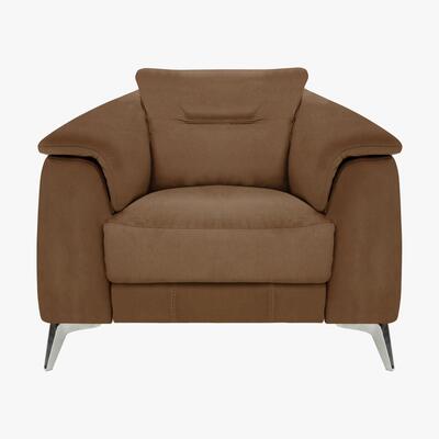 Furniture Village Sanza Fabric Power Recliner Armchair with Power Headrest - Brown