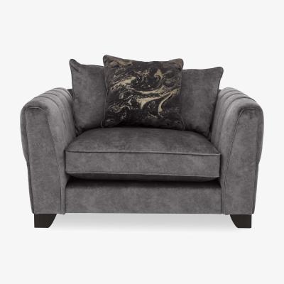 Furniture Village Ariana Pillow Back Fabric Snuggler Chair - Moleskin