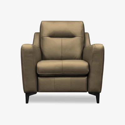 Furniture Village G Plan - Arlo Leather Chair - Capri Mushroom with Ebony Feet