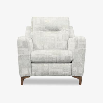 Furniture Village G Plan - Arlo Fabric Power Recliner Chair - Lydia Blush with Walnut Feet
