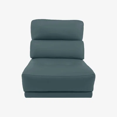 Furniture Village Adama NC Leather Armless Unit - Power Recliner - NC Lake Green