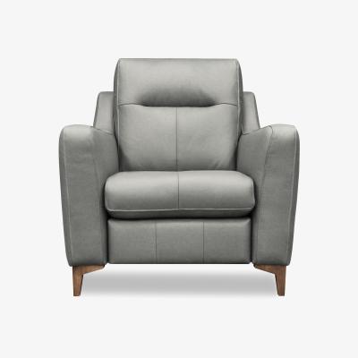 Furniture Village G Plan - Arlo Leather Power Recliner Chair - Texas Charcoal with Walnut Feet