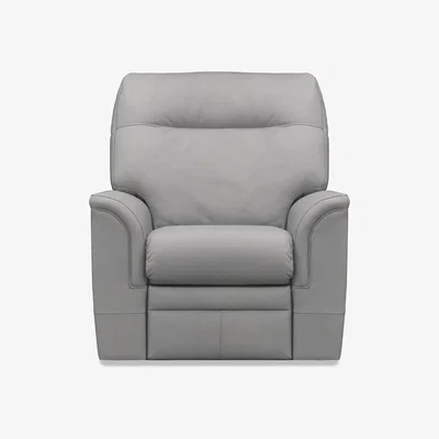 Furniture Village Parker Knoll - Hudson 23 Leather Power Recliner Chair with Headrest and Power Lumbar - Roma Steel