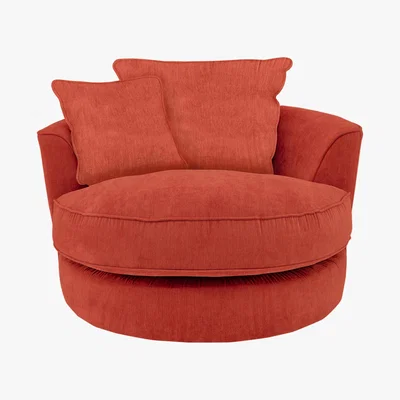 Furniture Village Tangier Fabric Snuggler Swivel Armchair - Orange