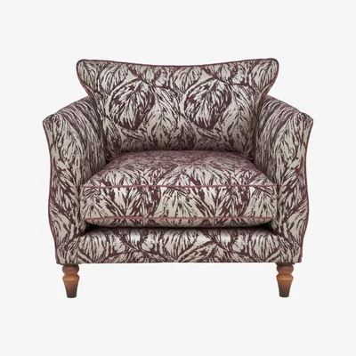 Furniture Village Boutique Chatterley Chair - Canopy Mulberry with Walnut Legs