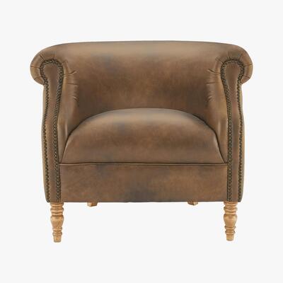 Furniture Village Alexander and James - New England Dukes Leather Armchair - Brown