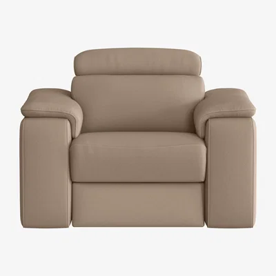 Furniture Village Nicoletti Italia - Davide Leather Chair - Torello Taupe