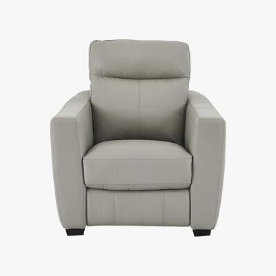 Furniture Village Compact Collection Midi Leather Armchair - Grey- World of Leather