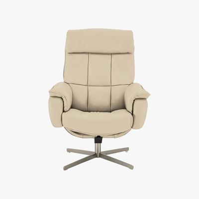 Furniture Village World of Leather - Shades Leather Swivel Recliner Armchair - Beige