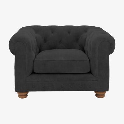 Furniture Village Alexander and James - Chesterfield Collection Hugo Fabric Chair - Boot - Oak Feet