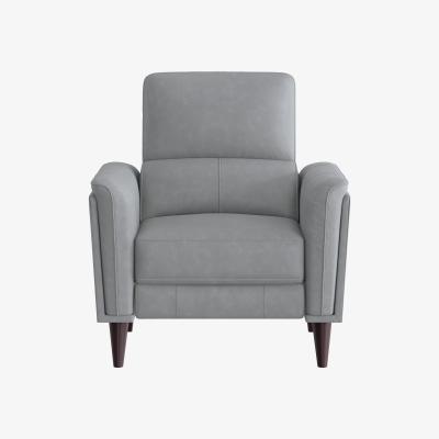 Furniture Village Compact Collection Klein Fabric Power Recliner Chair with Telescopic Headrest - Bluish Grey