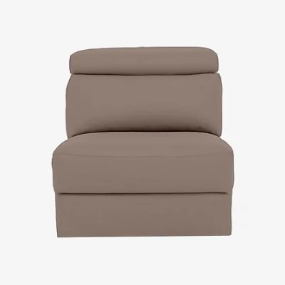 Furniture Village Nicoletti - Davide Leather Armless Unit - Botero Taupe