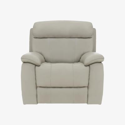 Furniture Village Moreno Leather Manual Recliner Armchair - Grey- World of Leather