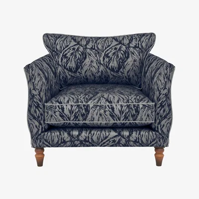 Furniture Village Boutique Chatterley Chair - Canopy Midnight with Walnut Feet