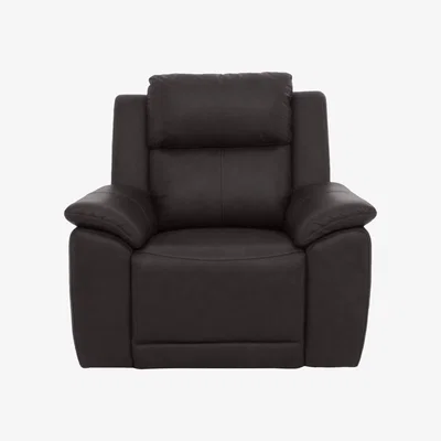 Furniture Village Utah Leather Power Recliner Chair with Headrest and Power Lumbar - Starry Grey