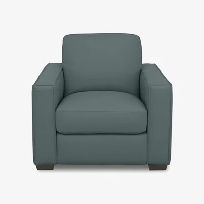 Furniture Village Parma Leather Armchair - NC Lake Green