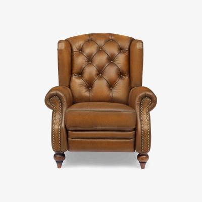 Furniture Village At The Helm - Shackleton Leather Power Recliner Wing Chair - Inca