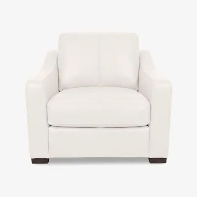 Furniture Village World of Leather - Nap Leather Snuggler Chair - Star White - Sofas and Armchairs - In Time for Christmas