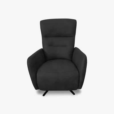 Furniture Village Designer Chair Collection Le Mans Fabric Dual Power Recliner Swivel Chair - Panther Grey