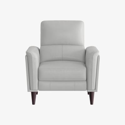 Furniture Village Compact Collection Klein NC Leather Power Recliner Chair with Telescopic Headrest - Grey