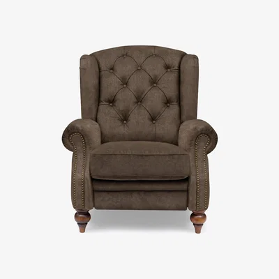 Furniture Village At The Helm - Shackleton Fabric Wing Chair - Brindle