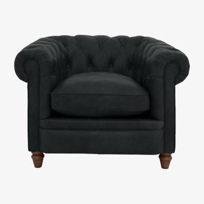 Furniture Village Alexander and James - Chesterfield Collection Ralph Leather Chair - Indigo - Dark Feet