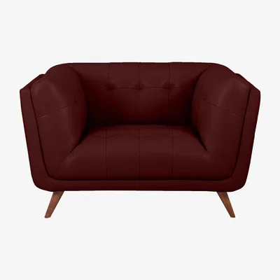 Furniture Village Rene Leather Cuddler Sofa - Red