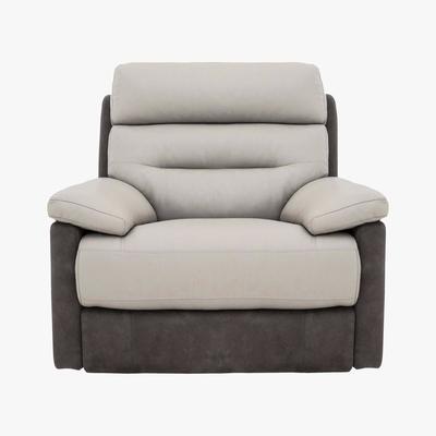 Furniture Village World of Leather - Dual Fabric and Leather Mix Armchair - Grey