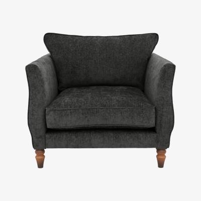 Furniture Village Boutique Chatterley Chair - Bolero Ebony with Walnut Feet