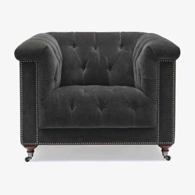 Furniture Village At The Helm - Wallace Fabric Chesterfield Chair with USB-C